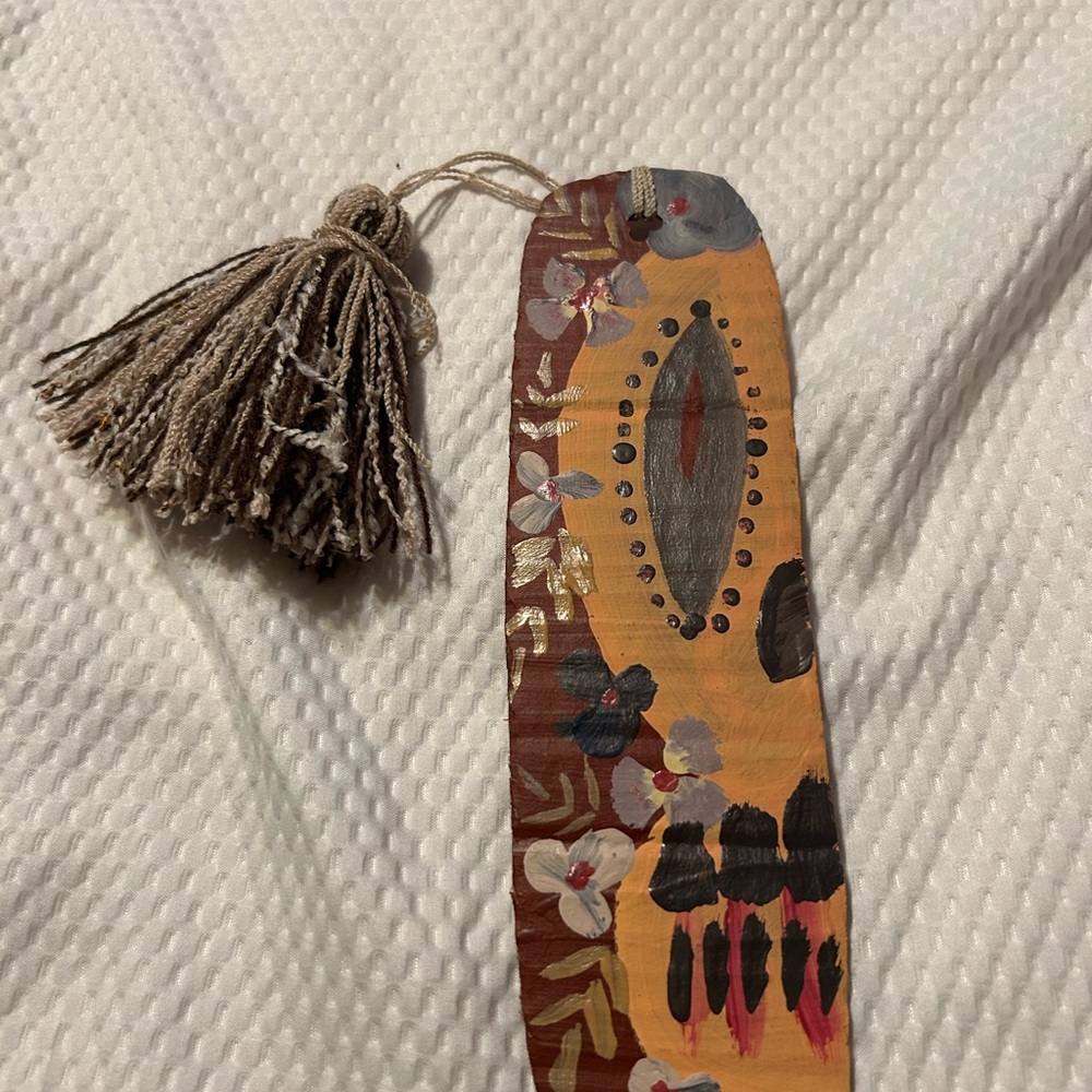 Handcrafted Dia De Los Muertos Decorative Bookmark with Tassel